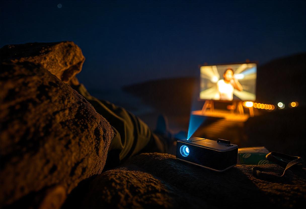 Mini-projector-playing-online-gamesh-on-the-wall-nature-پروژکتور-مینی-بازی-آنلاین-دیوار-طبیعت